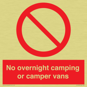 No overnight camping or camper vans
